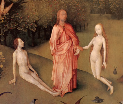 Le Jardin des Délices - Jesus, Adam et Eve - Hieronymus Bosch
